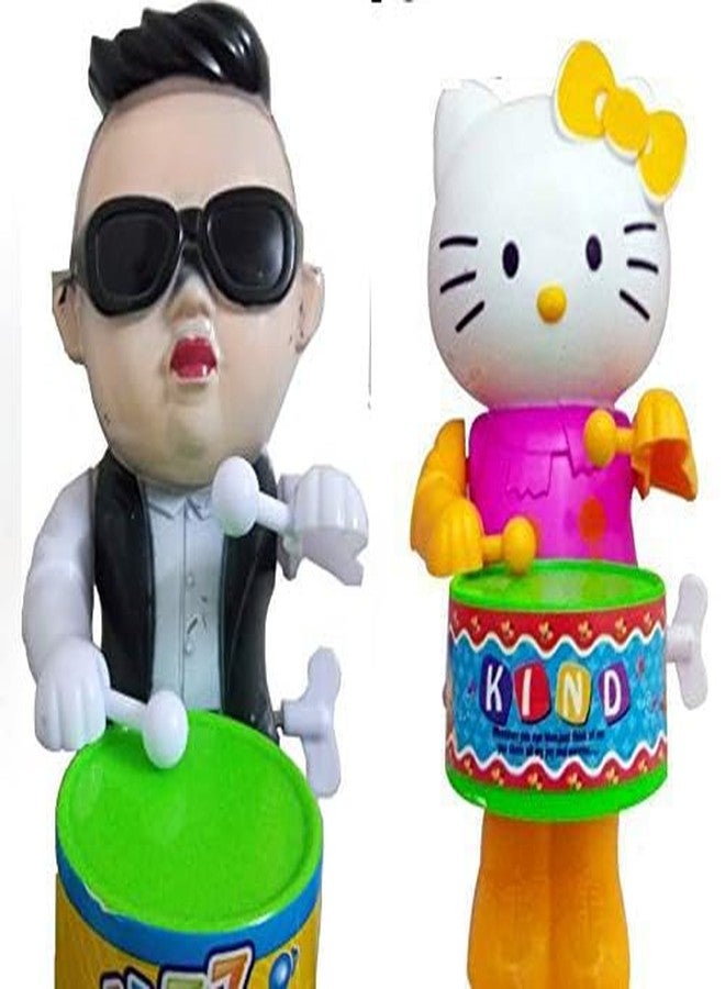 ARSDEWY Elephant Drummer Toy with Cat Happy Drummer Dancing Action for Kids (Multi Color, 2+) Pack of 2,Plastic - Image 1